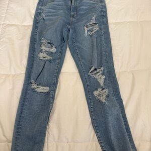 American Eagle Outfitters Light Blue Distressed Skinny Jeans